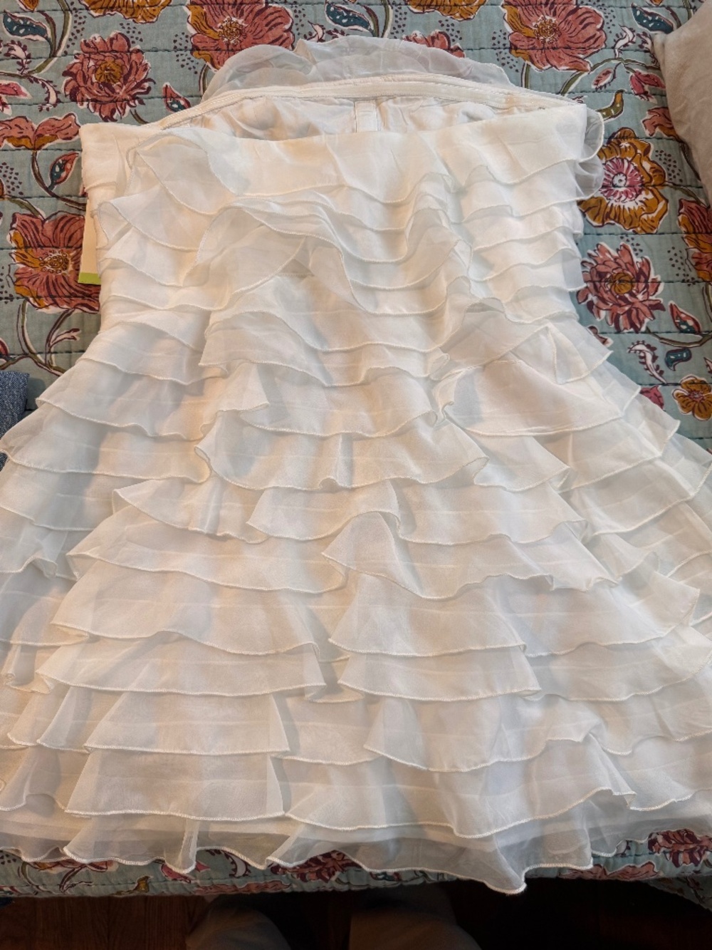 Anthropologie Ivory Tiered Ruffle Mini Skirt - Size 12 - NWT